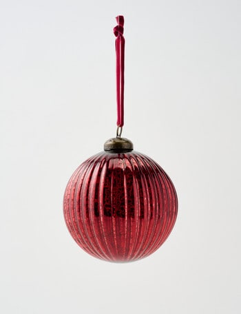 Christmas Shop Vintage Ruby Ribbed Bauble product photo