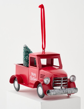 Christmas Shop Red Metal Truck product photo