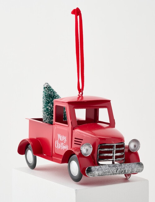 Christmas Shop Red Metal Truck product photo