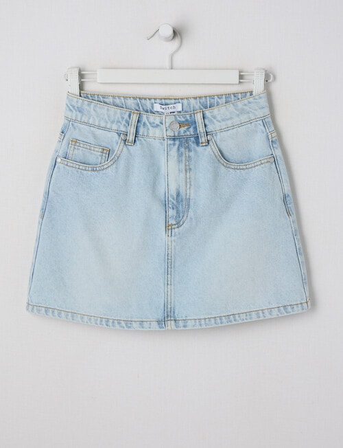 Switch Riley Bow Pocket Denim Mini Skirt, Byron Blue product photo View 04 L