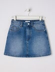 Switch Riley Denim Mini Skirt, Washed Blue product photo