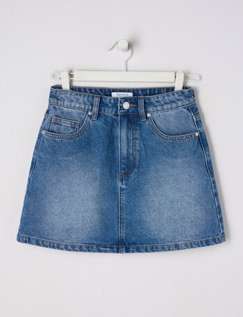 Switch Riley Denim Mini Skirt, Washed Blue product photo