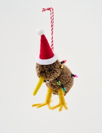 Christmas Shop Fabric Ornament, Kiwi With Light Bulbs product photo