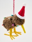 Christmas Shop Fabric Ornament, Kiwi With Light Bulbs product photo View 03 S