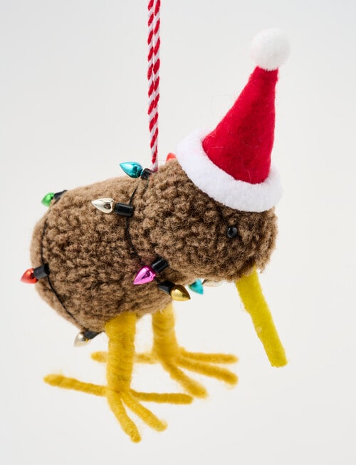 Christmas Shop Fabric Ornament, Kiwi With Light Bulbs product photo View 03 L