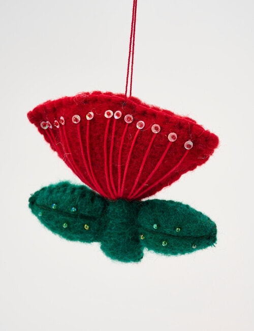 Christmas Shop Felt Ornament, Pohutukawa product photo View 02 L