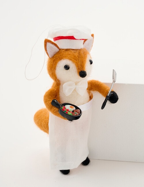 Christmas Shop Ornament, Fox Chef product photo View 02 L