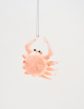 Christmas Shop Glass Ornament, Crab product photo