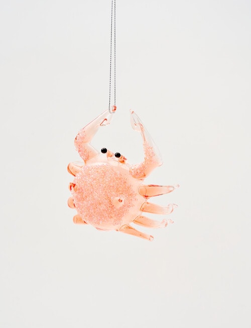 Christmas Shop Glass Ornament, Crab product photo