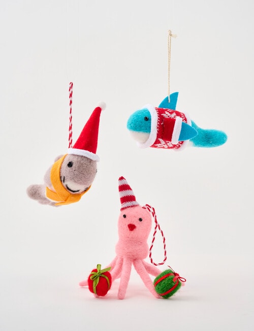 Christmas Shop Felt Ornament, Octopus product photo View 04 L