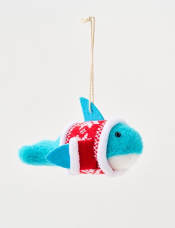 Christmas Shop Felt Ornament, Great White Shark product photo