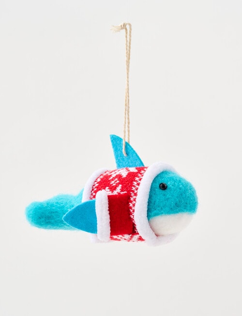 Christmas Shop Felt Ornament, Great White Shark product photo