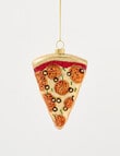 Christmas Shop Glass Ornament, Pizza Slice product photo