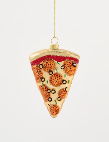 Christmas Shop Glass Ornament, Pizza Slice product photo