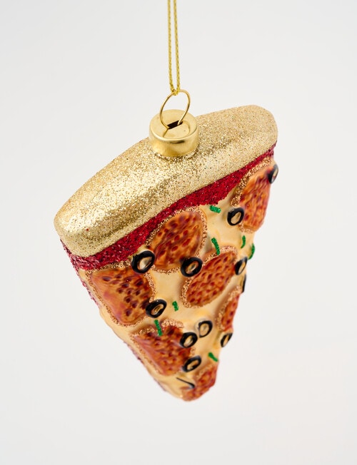 Christmas Shop Glass Ornament, Pizza Slice product photo View 02 L