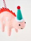Christmas Shop Felt Ornament, Dino Blush product photo View 02 S