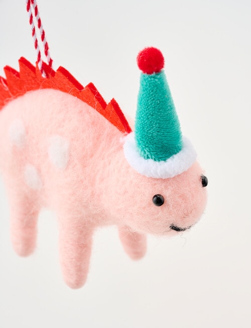 Christmas Shop Felt Ornament, Dino Blush product photo View 02 L