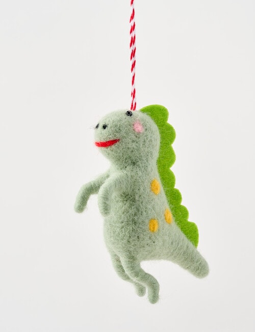 Christmas Shop Felt Ornament, Dino Green product photo View 02 L