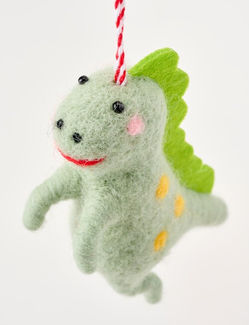 Christmas Shop Felt Ornament, Dino Green product photo View 03 L