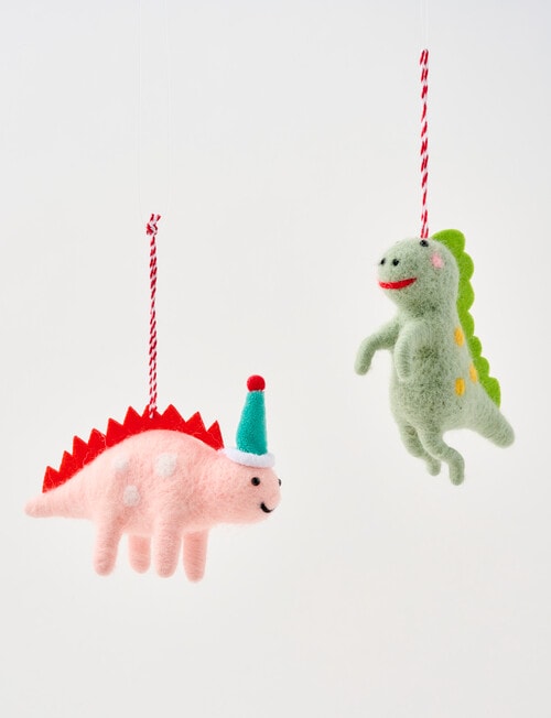 Christmas Shop Felt Ornament, Dino Green product photo View 04 L
