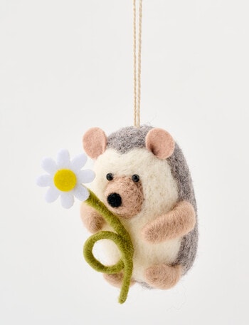 Christmas Shop Felt Ornament, Hedgehog product photo