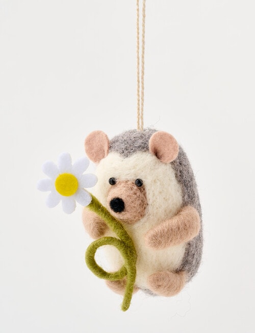 Christmas Shop Felt Ornament, Hedgehog product photo