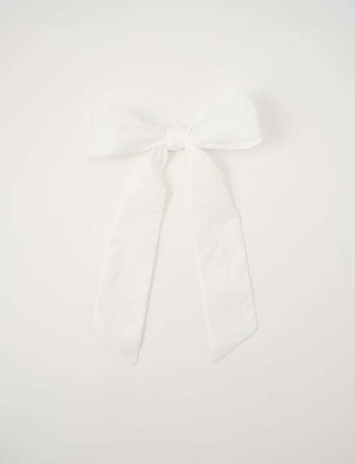 Christmas Shop Velvet Ribbon Bow Clip, Snow product photo