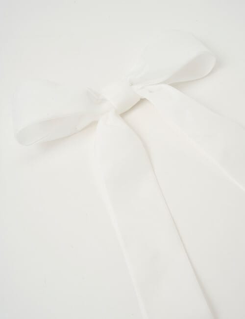 Christmas Shop Velvet Ribbon Bow Clip, Snow product photo View 02 L