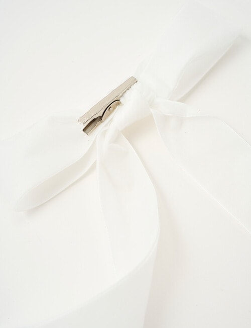 Christmas Shop Velvet Ribbon Bow Clip, Snow product photo View 03 L