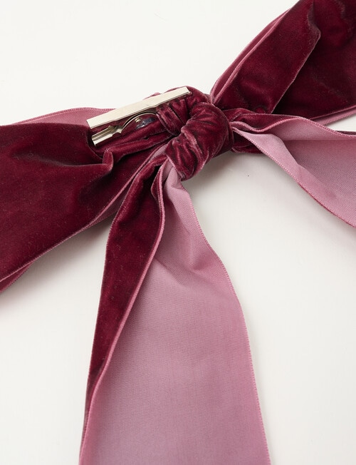 Christmas Shop Large Velvet Bow Clip, Berry product photo View 03 L