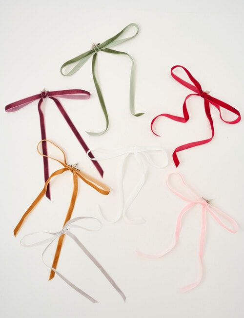 Christmas Shop Mini Bow Clips, Set of 3, Berry product photo View 03 L