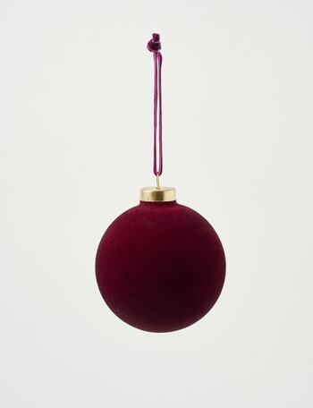 Christmas Shop Velvet Bauble, Berry product photo