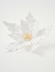 Christmas Shop Velvet Poinsettia Clip, Snow product photo