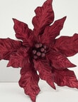 Christmas Shop Velvet Poinsettia Clip, Berry product photo View 02 S