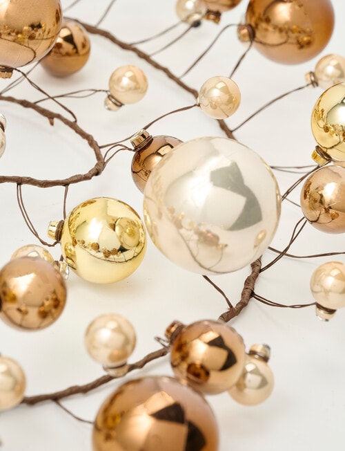 Christmas Shop Bauble Garland, Gold Tone product photo View 02 L