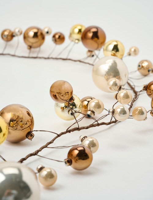 Christmas Shop Bauble Garland, Gold Tone product photo View 03 L
