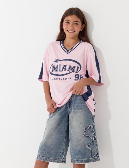 Switch Remi Star Baggy Denim Jort, Washed Blue product photo
