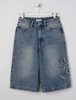 Switch Remi Star Baggy Denim Jort, Washed Blue product photo View 04 S
