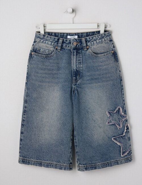 Switch Remi Star Baggy Denim Jort, Washed Blue product photo View 04 L