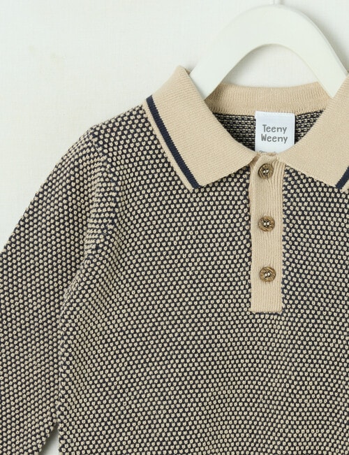 Teeny Weeny All Dressed Up Long Sleeve Knit Polo product photo View 02 L