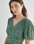 Whistle Ditsy Floral Tea Dress, Blue Lagoon product photo View 04 S