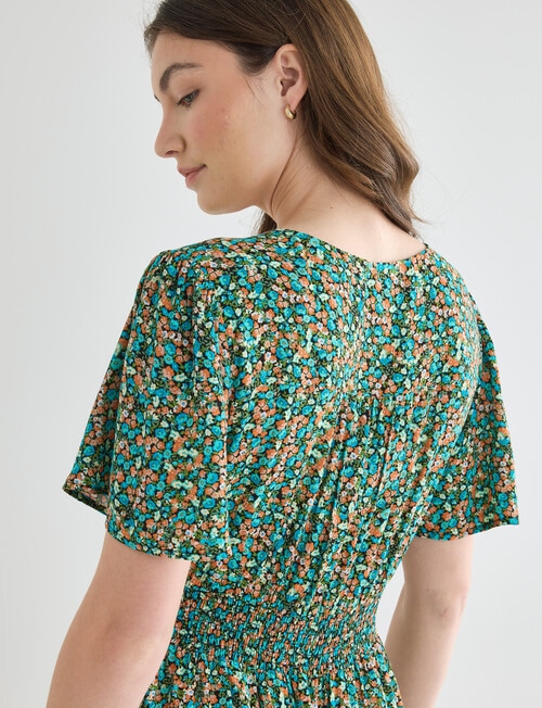 Whistle Ditsy Floral Tea Dress, Blue Lagoon product photo View 07 L