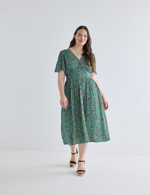 Whistle Ditsy Floral Tea Dress, Blue Lagoon product photo View 12 L