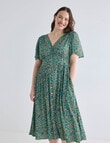 Whistle Ditsy Floral Tea Dress, Blue Lagoon product photo View 13 S