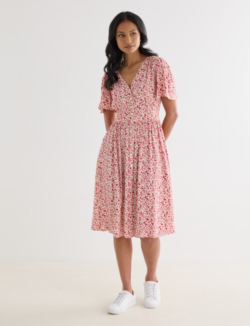 Whistle Vintage Floral Tea Dress, l Shorter Length, Pink product photo View 03 L