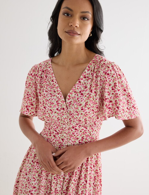 Whistle Vintage Floral Tea Dress, l Shorter Length, Pink product photo View 04 L