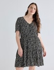 Whistle Floral Babydoll Dress, Shorter Length, Black product photo View 12 S