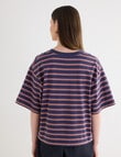 Jigsaw Amplify V-Neck Short Sleeve Tee, Biro Mocha Stripe product photo View 02 S