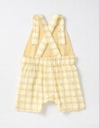 Little Bundle Lions Roar Check Shortall, Tee, & Bucket Hat Set, 3-Piece, Yellow product photo View 04 S