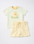Little Bundle Lions Roar Check Tee & Short Set, 2-Piece, Green & Yellow product photo